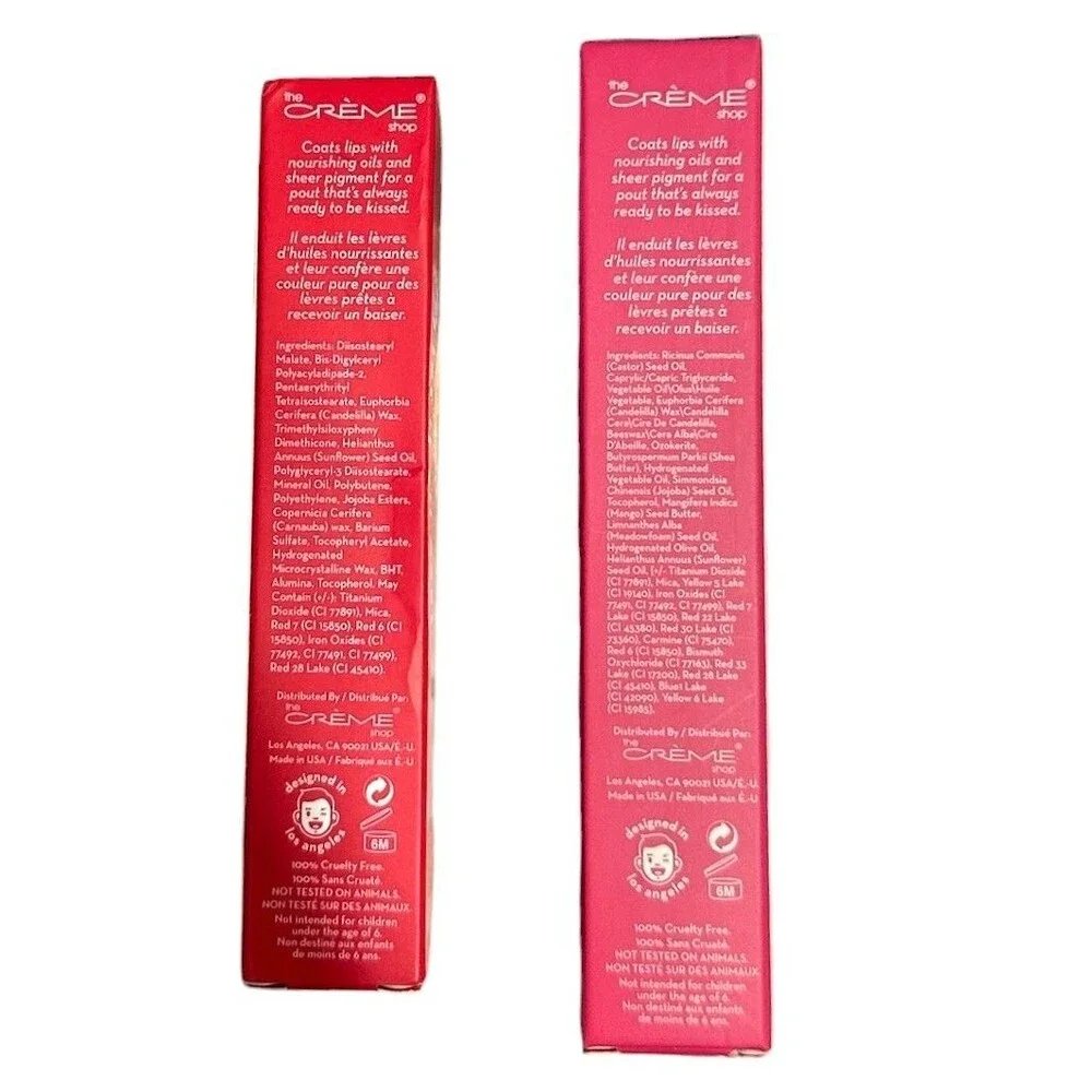 Lot of 2 The Creme Shop KISS IT BETTER Vitamin E Lip Balm & Stick OUCH & BOOBOO